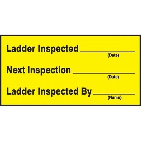 ACCUFORM SAFETY LABEL LADDER INSPECTED, NEXT LCRT507VSP LCRT507VSP